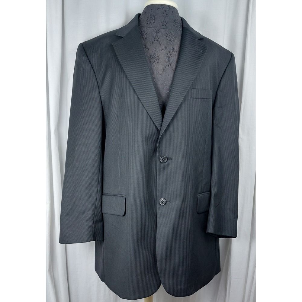 JOS A BANK Mens "Gordon" Blazer Sport Coat Jacket 42R Wool Black Micro Stripe